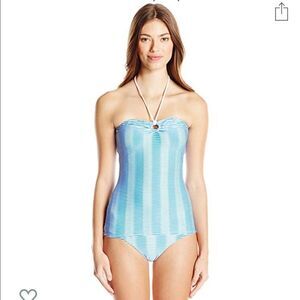NWT Shoshanna Ombré Texture Stripe Ring Tankini 10